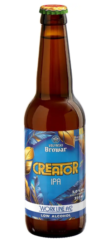 Пиво "Волинський Бровар "CREATOR" світле нефільтроване 0,35 л. Пиво "Волинський Бровар "CREATOR" світле нефільтроване 0,35 л. - фото