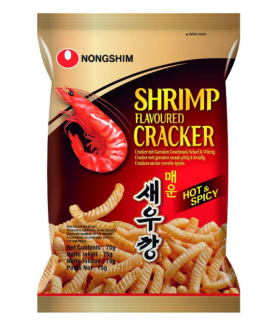 Крекери зі смаком креветки гострі 75 г ТМ"Nongshim" - фото