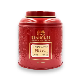 531 Чай чорний ароматизований  "Teahouse" Christmas tea (червона) 100 г ЖБ - фото