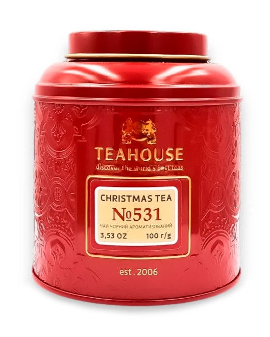 Чай чорний ароматизований "Teahouse" Christmas tea № 531, 100 г (ж/б) Чай чорний ароматизований "Teahouse" Christmas tea № 531, 100 г (ж/б) - фото