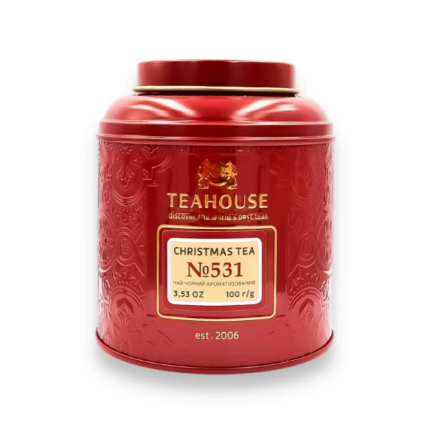 531 Чай чорний ароматизований  "Teahouse" Christmas tea (червона) 100 г ЖБ - фото