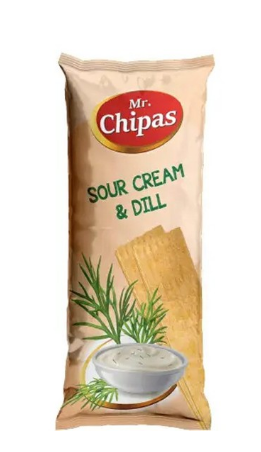 Чіпси Mr. Chipas Sour Cream and Dill, сметана і кріп, 75г - фото