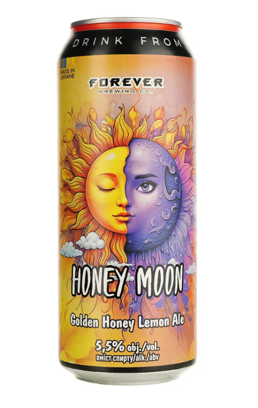 Пиво ТМ FOREVER "Honey Moon" світле нефільтроване 0,5 л. - фото