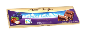 Шоколад молочний з родзинками та лісовим горіхом 300г Maitre Truffout - фото