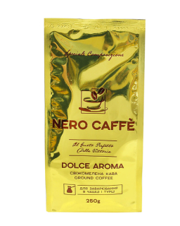 Nero Caffe DOLCE AROMA (золото) 250 гр Кава мелена - фото