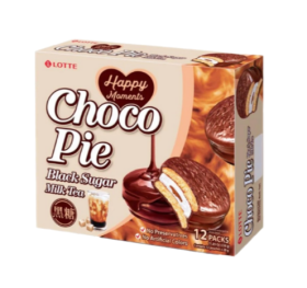 Печиво шоколадне зі смаком молока та з коричневим цукром CHOKO PIE TM "LOTTE" 336г - фото