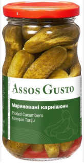 Корнішони Assos Gusto мариновані 350 г - фото