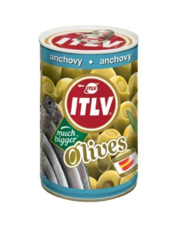 Оливки зелені фаршировані анчоусами ТМ ITLV 314мл ж/б - фото