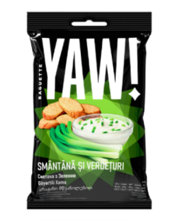 Сухарики багети зі смаком сметани з зеленню ТМ YAW!, 50г - фото
