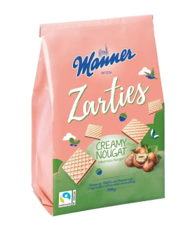 Вафлі Manner Zarties з горіховим кремом, 200 г - фото
