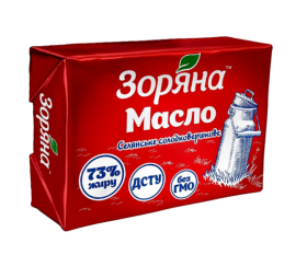 Масло солодковершкове Селянське 73% фас ТМ "Зоряна" 180г - фото