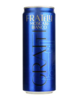 Напиток винный игристый Fratelli Moscato Bianco Gratti белый полусладкий 0,33 л - фото