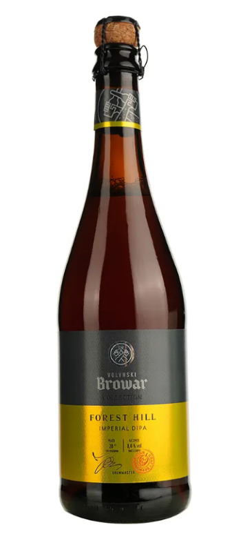 Пиво світле "Волинський Бровар "Forest Hill" нефільтроване 0,75 л. склопляшка Пиво світле "Волинський Бровар "Forest Hill" нефільтроване 0,75 л. склопляшка - фото
