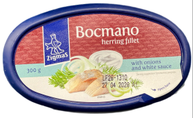 Філе оселедця Zigmas Bocmano з цибулею в білому соусі, 300 г - фото