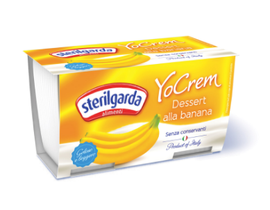 Йогурт банановий пастеризований YO CREM 100г  X2 3,0%-3,5% TM "Sterilgarda Alimentari" - фото