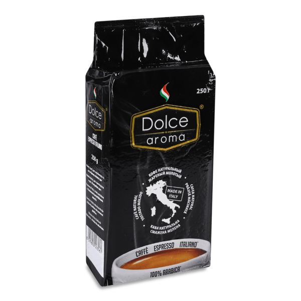 DOLCE AROMA caffe MACINATO  250гр  100% arabica Кава мелена - фото
