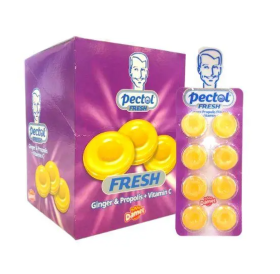 Льодяники Damel Pectol Ginger-propolis блістер - 20 г 24шт/уп - фото