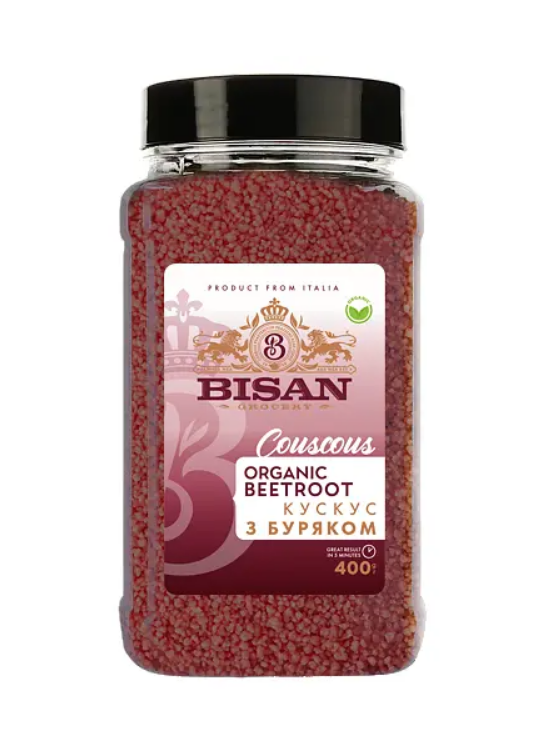 BISAN Кускус органічний з буряком 400г пл/б - фото