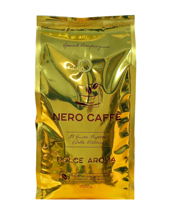 Кофе в зернах Nero Caffe DOLCE AROMA, 1 кг (90/10) (4820268030023) - фото №4