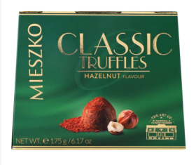 Цукерки Mieszko Classic Truffles Hazelnut Flavour трюфелі зі смаком горіхів 175 г - фото