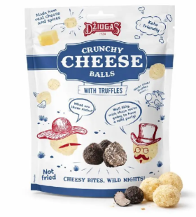 Хрусткі сирні кульки Dziugas зі смаком трюфелю, 45% жирності, 40 г - фото