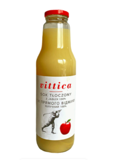 Сок прямого отжима яблочный Vittica Korkus, 750 мл - фото