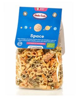 Макарони DALLA COSTA BIO, Baby Space tricolor 200 г, 8 шт/ящ - фото