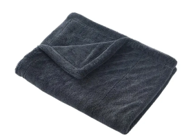 Полотенце для сушки авто микрофибра 50×80 см 1600 г — серое супер впитывающее - фото