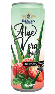 BISAN напій Aloe Vera drink Strawberry 250 мл ж/б - фото