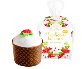 Кекс пасхальний Червона калина 400 гр уп в пакет та обичайку - фото