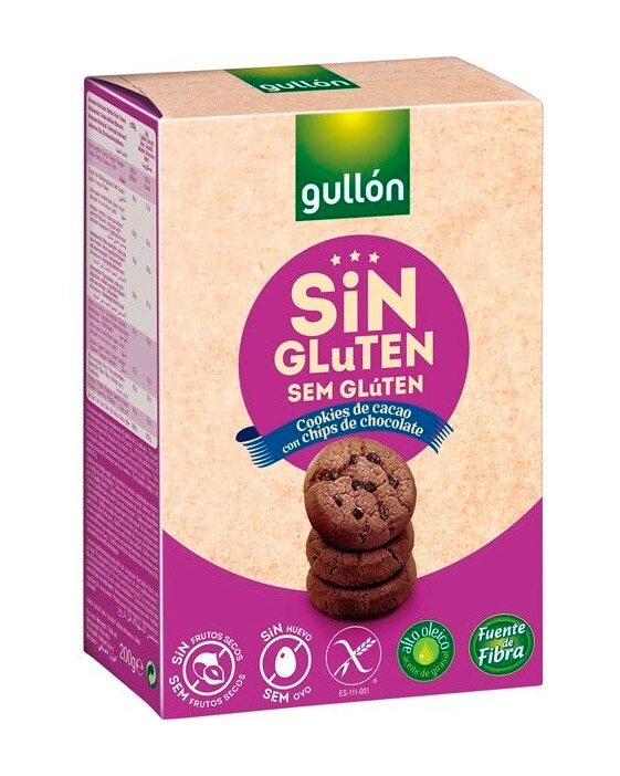Печиво GULLON, без глютену, Cookies de Cacao sin Gluten 200 г, 12шт/ящ - фото