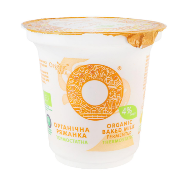 Органическая ряженка термостатная, жирность 4%, 250 г - фото