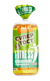 Хліб Тост Fitness цільнозерновий з зернами пророщеної пшениці 0,35 кг, нар.скибк, в упаковці - фото