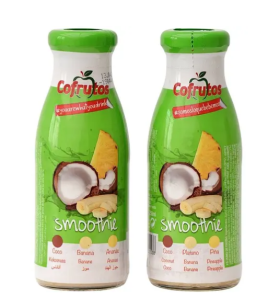 Смузи Cofrutos Coconut-Banana-Pineapple кокос-банан-ананас 250 мл,(стекло) 12 шт/ящ, - фото