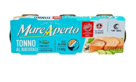Тунець Mare Aperto Naturale в власному соці 3*80 32шт/ящ - фото