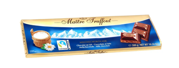Шоколад молочний з родзинками та лісовим горіхом 300г Maitre Truffout - фото