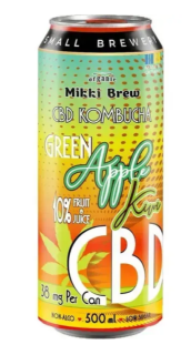 Напій б/а слабогаз. TM "MIKKI BREW" CBD КОМБУЧА "GREEN APPLE KIWI" 0,5 л. - фото