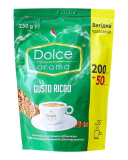 Кава розчинна "Dolce Aroma Gusto Ricco"  0,250 кг - фото
