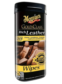 Серветки для догляду за шкірою Meguiar’s Rich Leather Wipes 18×23 см, 30 шт G10900 - фото