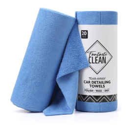 Відривні серветки з мікрофібри для автодетейлінгу Fantasti Clean 35×35 см, сині, 20 шт. (FTCSHR141420BL) - фото