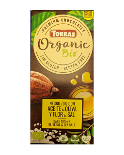 Шоколад Torras Organic черный органический 70% с оливковым маслом и морской солью, 100 г - фото