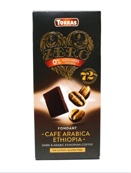 Шоколад Torras Zero чорний з кавою Арабіка без цукру, 100 г - фото