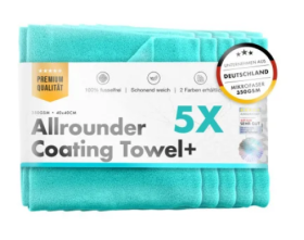 Набор полотенец из микрофибры 5 шт 40×40 см 360 г/м² — для авто и уборки - фото