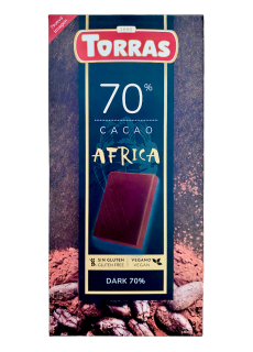 Шоколад Torras Africa чорний 70% какао, 100 г - фото