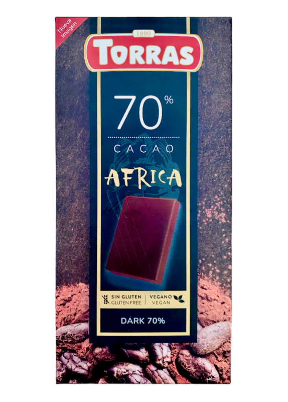 Шоколад Torras Africa чорний 70% какао, 100 г - фото