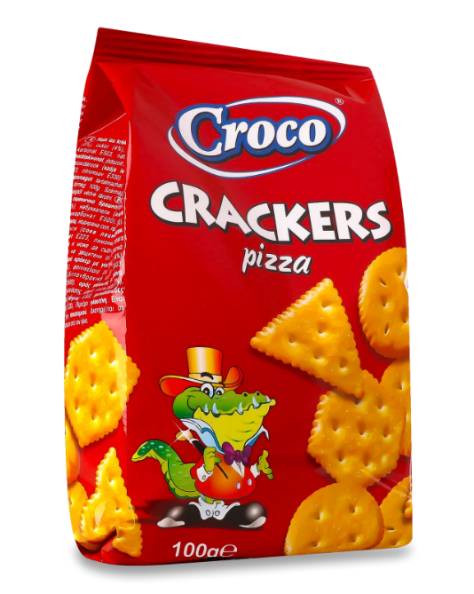 Крекери зі смаком піци CROCO CRACKERS 100 г - фото