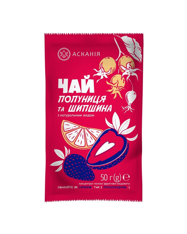 Чай фруктово-медовий "Полуниця та шипшина" Асканія, 50 г - фото