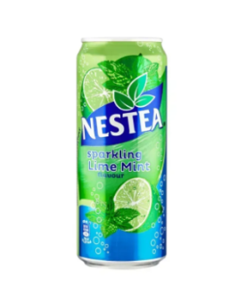Чай холодний газований чорний 330 ml ж/б Nestea Ice Tea sparkling лайм-мята, 12 шт/ящ - фото