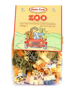 Макарони DALLA COSTA Zoo Pasta з томатом і шпинатом 250г 12шт/ящ - фото