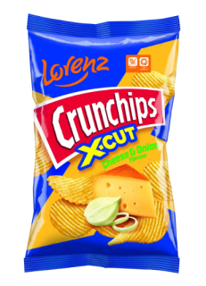 Чіпси картопляні Lorenz Crunchips X-Cut Сир та цибуля, 75 г - фото